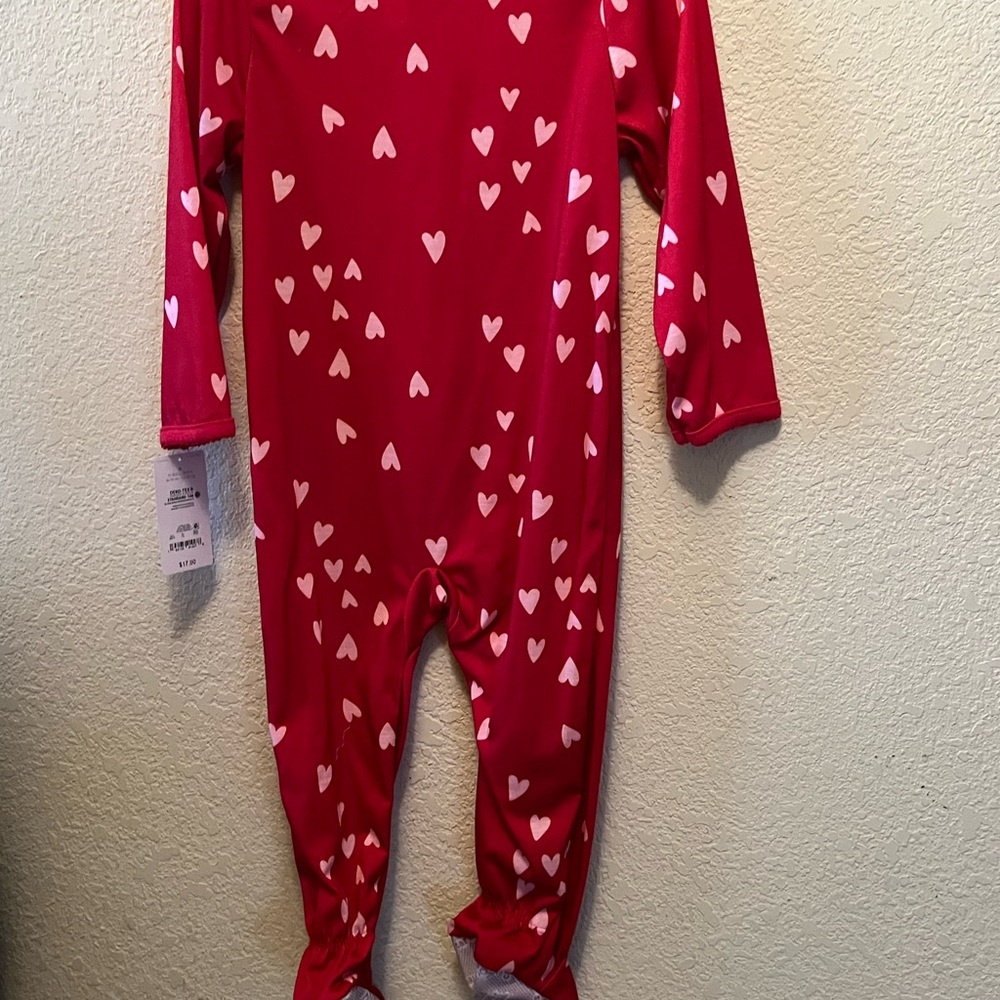 Carter's Red Heart Print Kids Footie